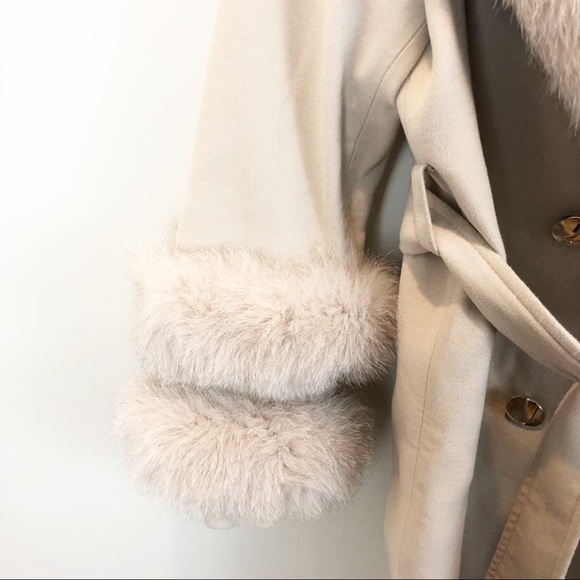 Popski London Cashmere Coat with Fur Accents - Picture 11 of 16